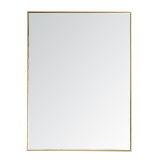 Elegant Furniture & Lighting - Monet Metal frame rectangle mirror 36 inch in Brass - MR43648BR veiw 1