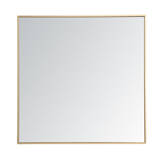 Elegant Furniture & Lighting - Monet Metal frame square mirror 36 inch in Brass - MR43636BR veiw 1