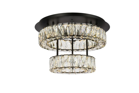 Elegant Furniture & Lighting - Monroe 18 inch LED double flush mount in black - 3503F18L2BK veiw 1