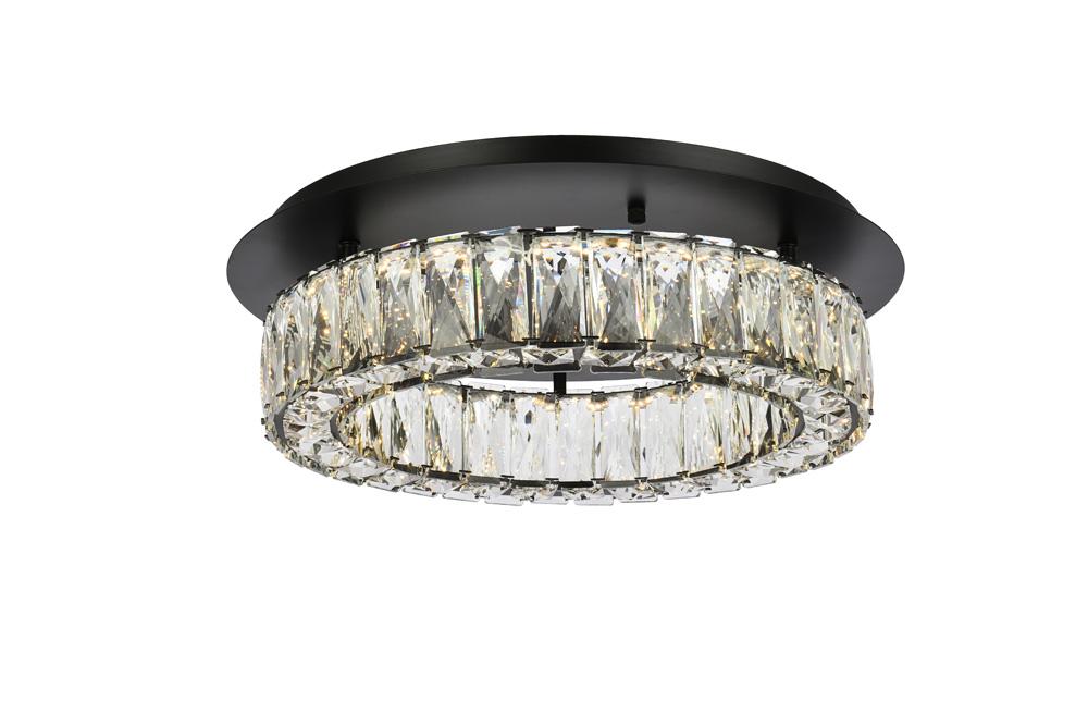 Elegant Furniture & Lighting - Monroe 18 inch LED Single flush mount in black - 3503F18BK veiw 1