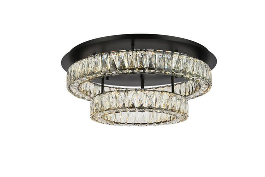 Elegant Furniture & Lighting - Monroe 26 inch LED double flush mount in black - 3503F26L2BK veiw 1