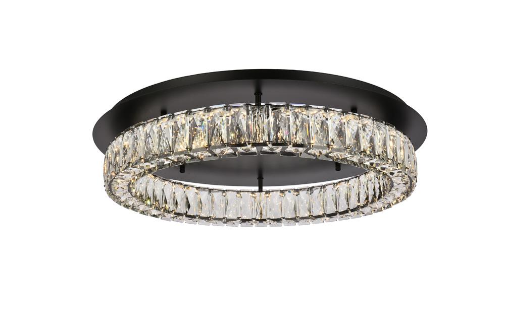 Elegant Furniture & Lighting - Monroe 26 inch LED Single flush mount in black - 3503F26BK veiw 1