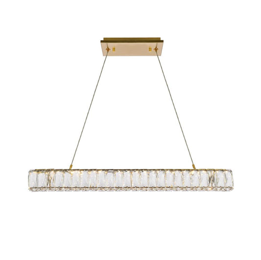 Elegant Furniture & Lighting - Monroe 31 inch LED linear pendant in gold - 3502D31G veiw 1