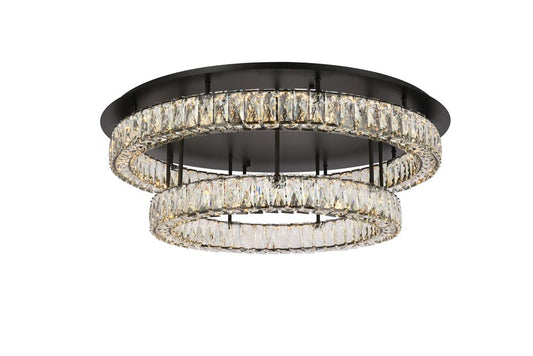 Elegant Furniture & Lighting - Monroe 33 inch LED double flush mount in black - 3503F33L2BK veiw 1
