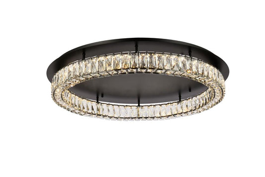 Elegant Furniture & Lighting - Monroe 33 inch LED Single flush mount in black - 3503F33BK veiw 1