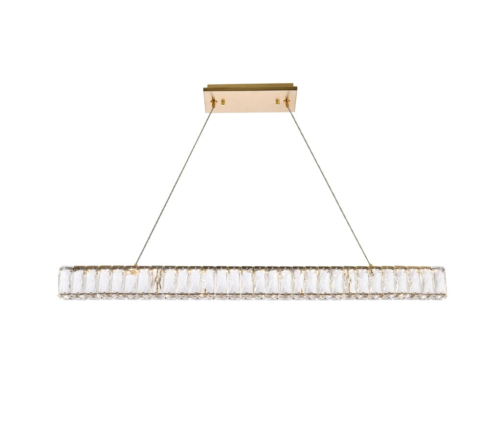 Elegant Furniture & Lighting - Monroe 38 inch LED linear pendant in gold - 3502D38G veiw 1