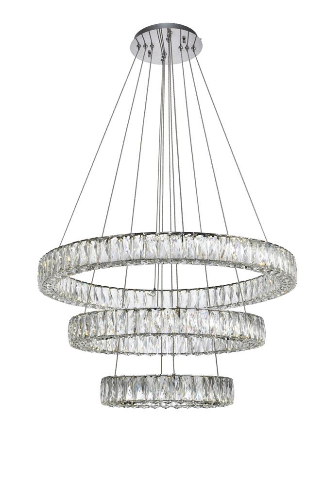 Elegant Furniture & Lighting - Monroe Integrated LED chip light Chrome Chandelier Clear Royal Cut Crystal - 3503G3LC veiw 1