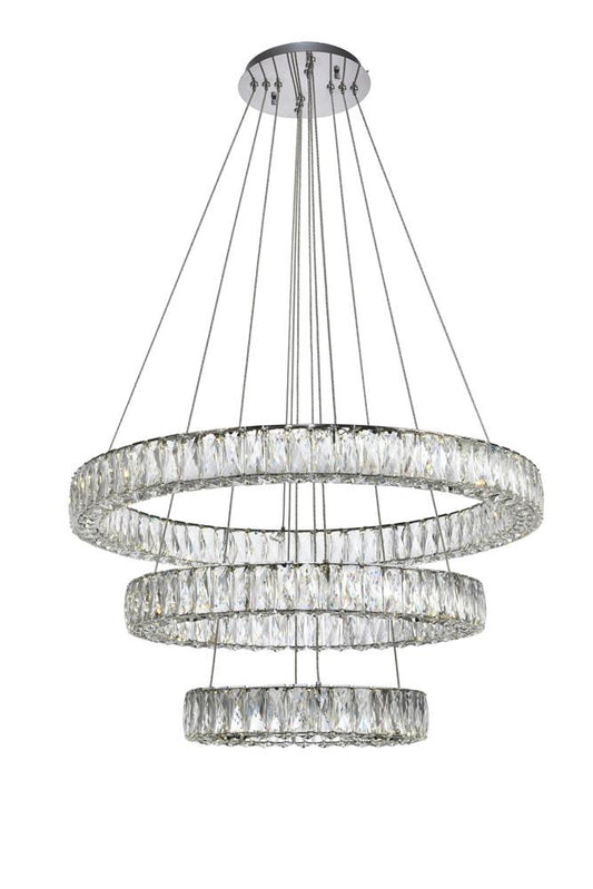 Elegant Furniture & Lighting - Monroe Integrated LED chip light Chrome Chandelier Clear Royal Cut Crystal - 3503G3LC veiw 1