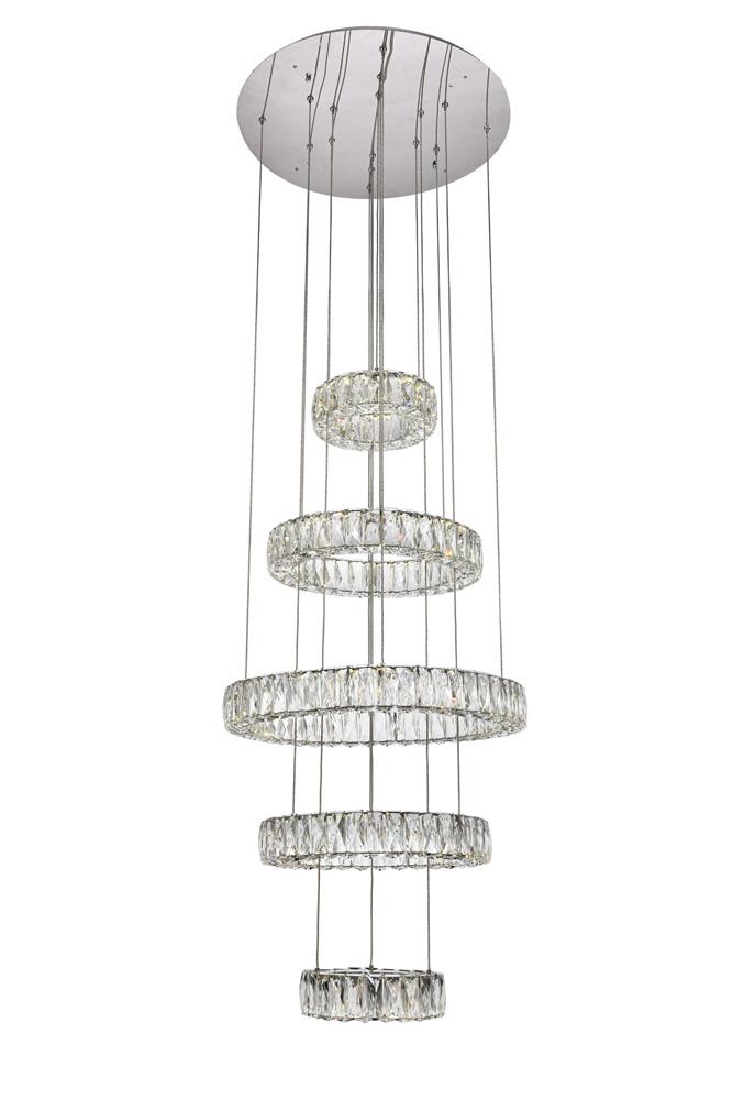 Elegant Furniture & Lighting - Monroe Integrated LED chip light Chrome Chandelier Clear Royal Cut Crystal - 3503G5LC veiw 1