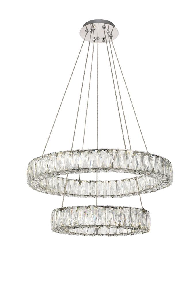 Elegant Furniture & Lighting - Monroe Integrated LED chip light Chrome Chandelier Clear Royal Cut Crystal - 3503G24C veiw 1