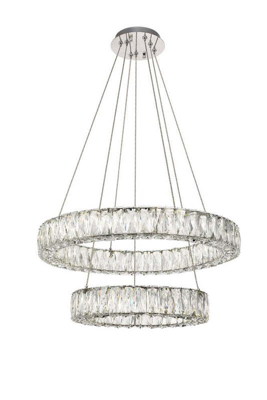 Elegant Furniture & Lighting - Monroe Integrated LED chip light Chrome Chandelier Clear Royal Cut Crystal - 3503G24C veiw 1