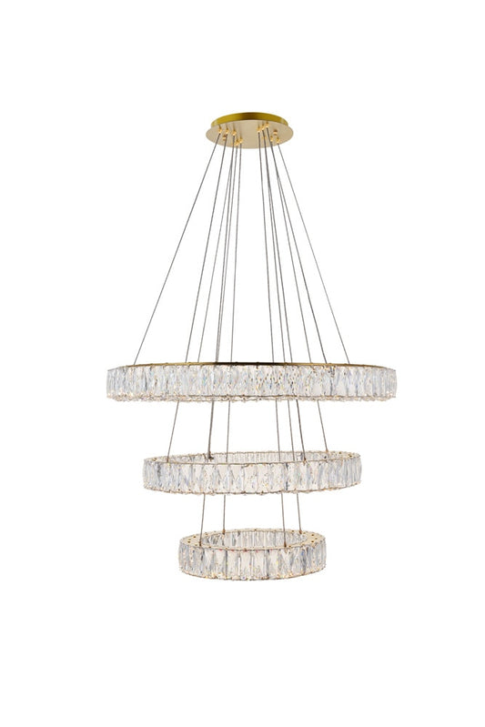 Elegant Furniture & Lighting - Monroe Integrated LED chip light gold Chandelier Clear Royal Cut Crystal - 3503G3LG veiw 1