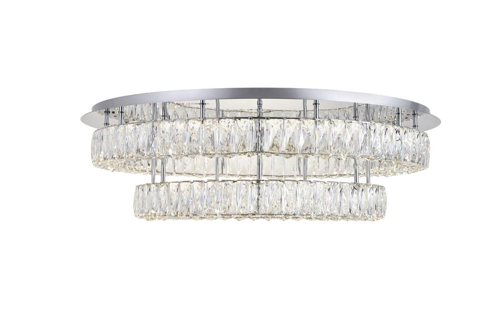 Elegant Furniture & Lighting - Monroe LED light Chrome Flush Mount Clear Royal Cut Crystal - 3503F33L2C veiw 1