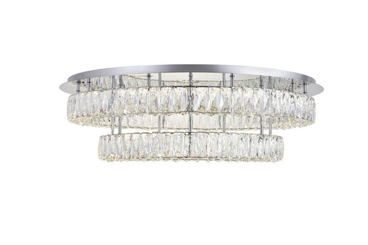 Elegant Furniture & Lighting - Monroe LED light Chrome Flush Mount Clear Royal Cut Crystal - 3503F33L2C veiw 1