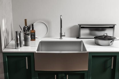 Elegant Furniture & Lighting - Montgomery Stainless Steel farmhouse kitchen sink L27 x W22 x H10in - SK30127 veiw 3