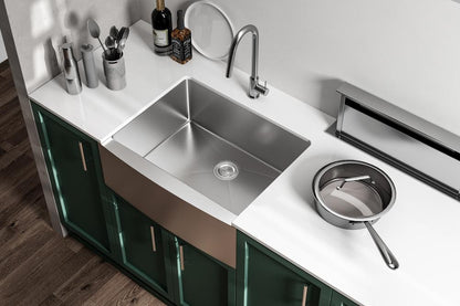 Elegant Furniture & Lighting - Montgomery Stainless Steel farmhouse kitchen sink L27 x W22 x H10in - SK30127 veiw 5