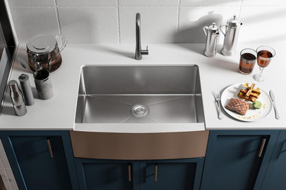 Elegant Furniture & Lighting - Montgomery Stainless Steel farmhouse kitchen sink L30 x W21 x H10in - SK30130 veiw 2