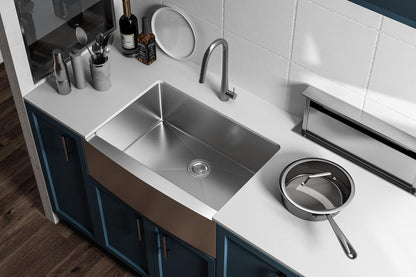 Elegant Furniture & Lighting - Montgomery Stainless Steel farmhouse kitchen sink L30 x W21 x H10in - SK30130 veiw 5