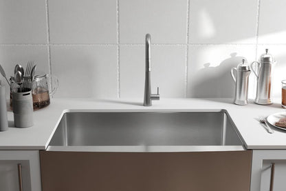 Elegant Furniture & Lighting - Montgomery Stainless Steel farmhouse kitchen sink L33 x W21 x H10in - SK30133 veiw 3