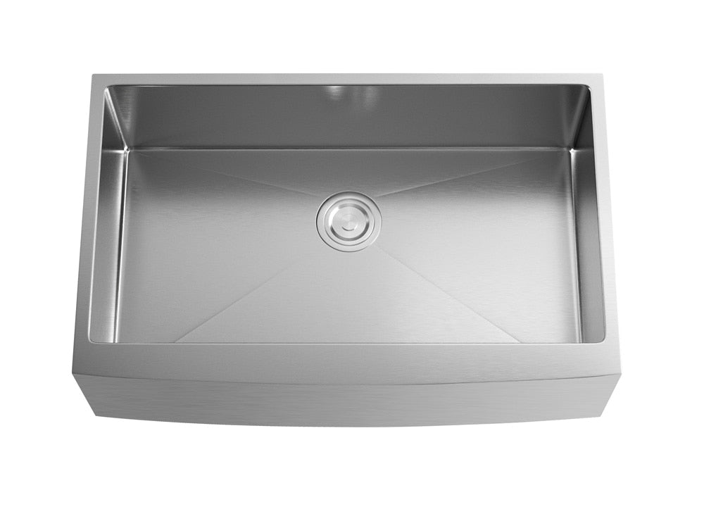 Elegant Furniture & Lighting - Montgomery Stainless Steel farmhouse kitchen sink L33 x W21 x H10in - SK30133 veiw 7
