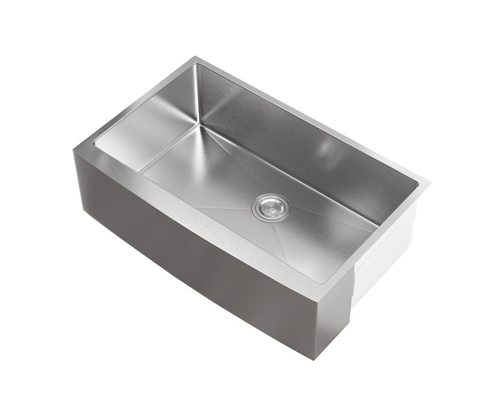 Elegant Furniture & Lighting - Montgomery Stainless Steel farmhouse kitchen sink L33 x W21 x H10in - SK30133 veiw 8