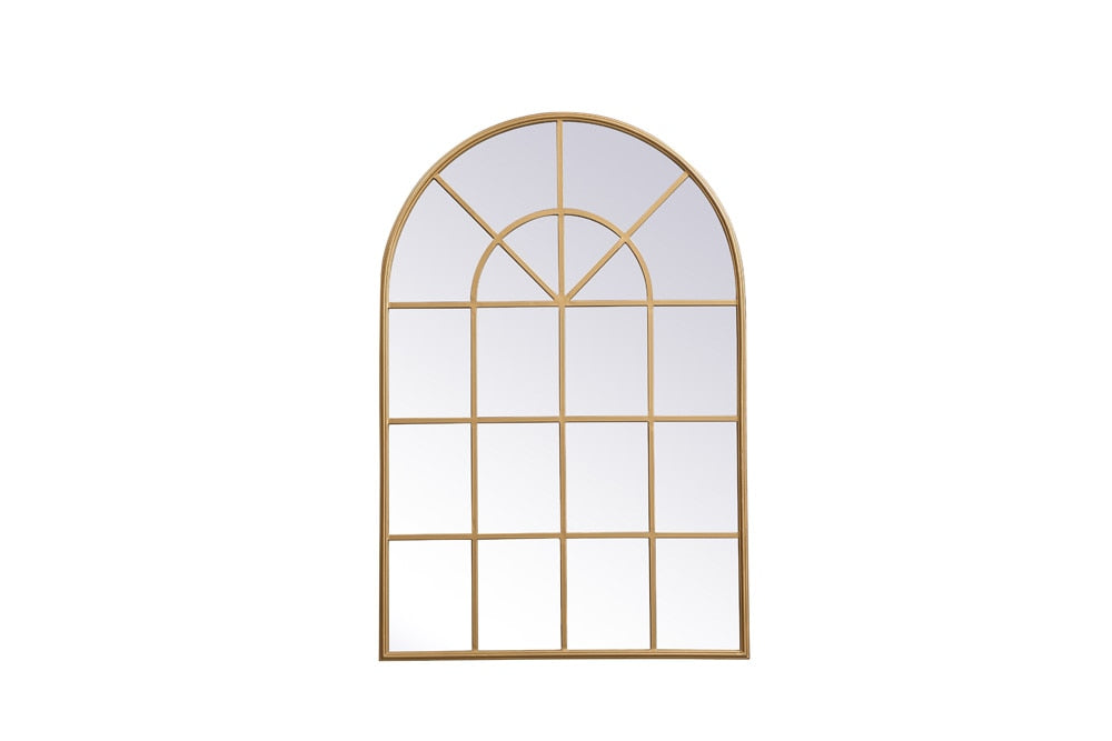 Elegant Furniture & Lighting - Motif Metal frame rectangle mirror 14x28 inch in Brass - MR613248BR veiw 1