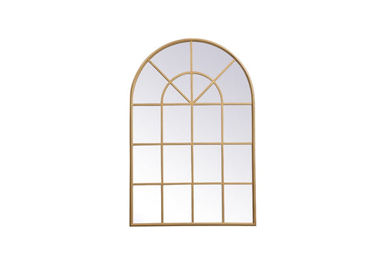 Elegant Furniture & Lighting - Motif Metal frame rectangle mirror 14x28 inch in Brass - MR613248BR veiw 1