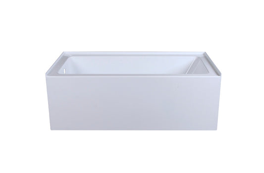Elegant Furniture & Lighting - Niklaus Alcove soaking bathtub 30x60 inch left drain in glossy white - BT201-L3060GW view 1