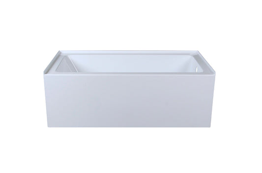 Elegant Furniture & Lighting - Niklaus Alcove soaking bathtub 30x60 inch right drain in glossy white - BT201-R3060GW view 1