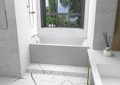 Elegant Furniture & Lighting - Niklaus Alcove soaking bathtub 30x60 inch left drain in glossy white - BT201-L3060GW veiw 3