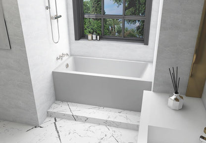Elegant Furniture & Lighting - Niklaus Alcove soaking bathtub 30x60 inch left drain in glossy white - BT201-L3060GW veiw 4