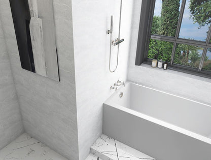 Elegant Furniture & Lighting - Niklaus Alcove soaking bathtub 30x60 inch left drain in glossy white - BT201-L3060GW veiw 7
