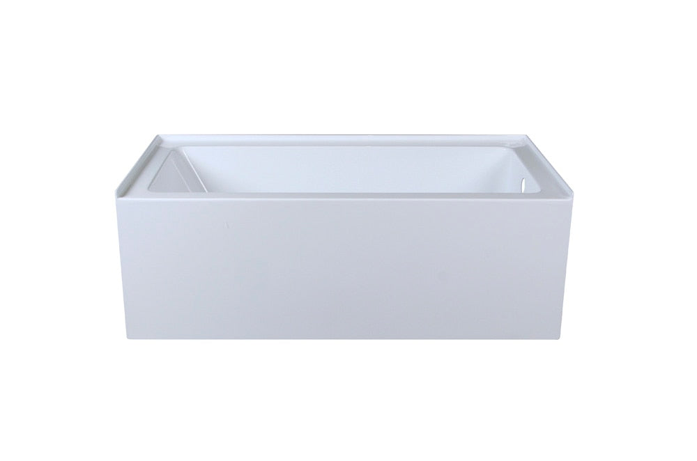 Elegant Furniture & Lighting - Niklaus Alcove soaking bathtub 30x60 inch right drain in glossy white - BT201-R3060GW veiw 1