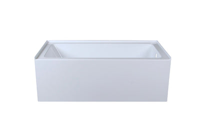 Elegant Furniture & Lighting - Niklaus Alcove soaking bathtub 30x60 inch right drain in glossy white - BT201-R3060GW veiw 1