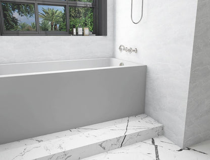 Elegant Furniture & Lighting - Niklaus Alcove soaking bathtub 30x60 inch right drain in glossy white - BT201-R3060GW veiw 6