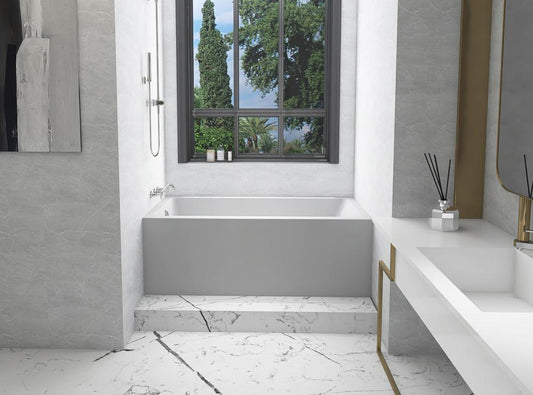 Elegant Furniture & Lighting - Niklaus Alcove soaking bathtub 32x60 inch left drain in glossy white - BT202-L3260GW view 2