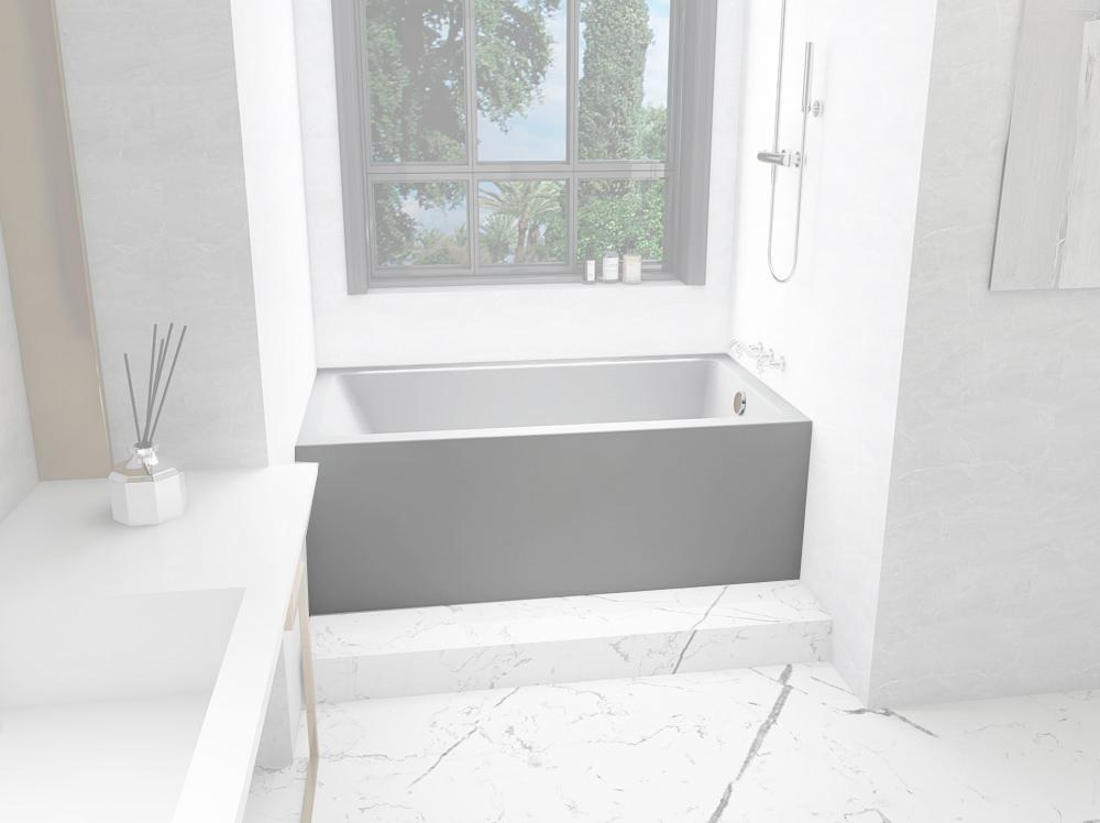 Elegant Furniture & Lighting - Niklaus Alcove soaking bathtub 32x60 inch right drain in glossy white - BT202-R3260GW view 1