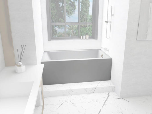Elegant Furniture & Lighting - Niklaus Alcove soaking bathtub 32x60 inch right drain in glossy white - BT202-R3260GW view 1