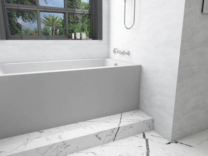 Elegant Furniture & Lighting - Niklaus Alcove soaking bathtub 32x60 inch right drain in glossy white - BT202-R3260GW view 5