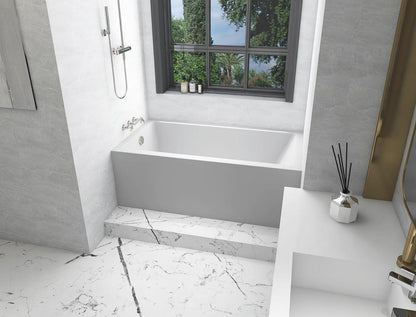 Elegant Furniture & Lighting - Niklaus Alcove soaking bathtub 32x60 inch left drain in glossy white - BT202-L3260GW veiw 4