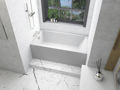 Elegant Furniture & Lighting - Niklaus Alcove soaking bathtub 32x60 inch left drain in glossy white - BT202-L3260GW veiw 5