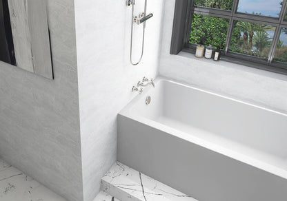 Elegant Furniture & Lighting - Niklaus Alcove soaking bathtub 32x60 inch left drain in glossy white - BT202-L3260GW veiw 7