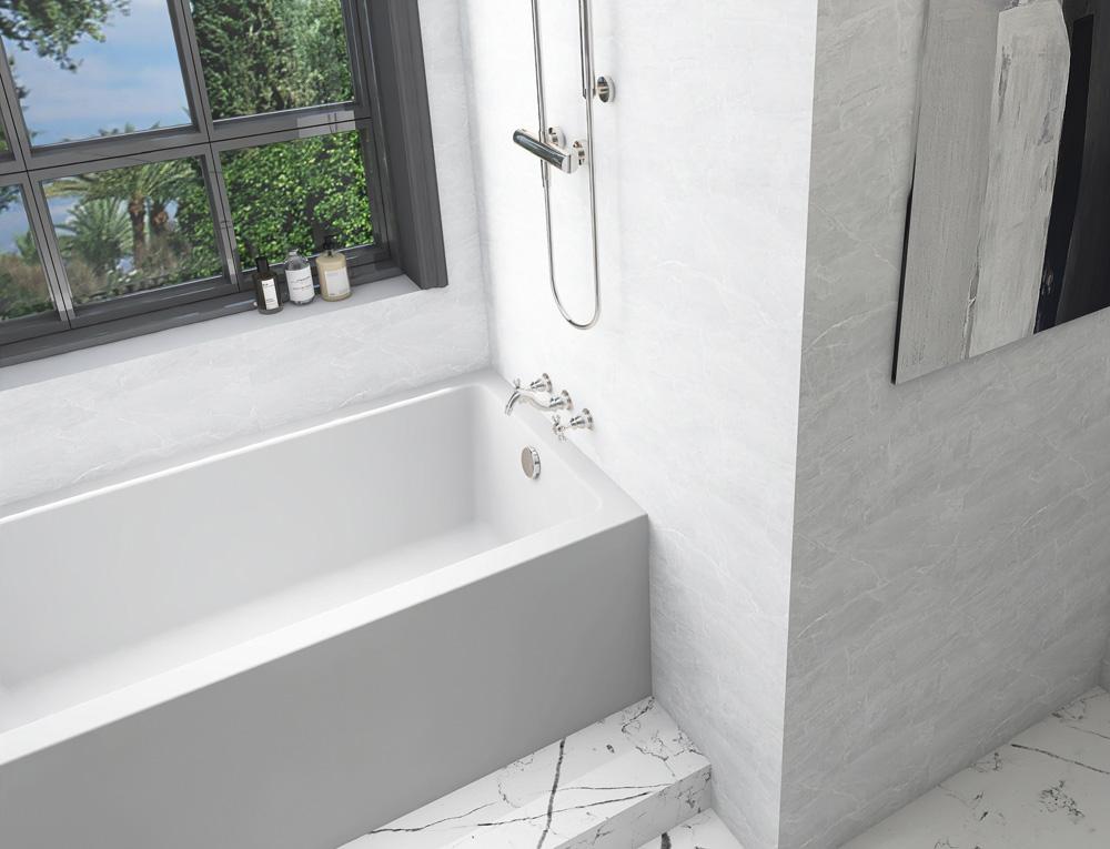 Elegant Furniture & Lighting - Niklaus Alcove soaking bathtub 32x60 inch right drain in glossy white - BT202-R3260GW veiw 6