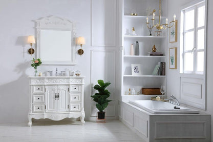 Elegant Furniture & Lighting - Oakland 42 inch Single Bathroom vanity in antique white with ivory white engineered marble - VF38842AW-VW veiw 7