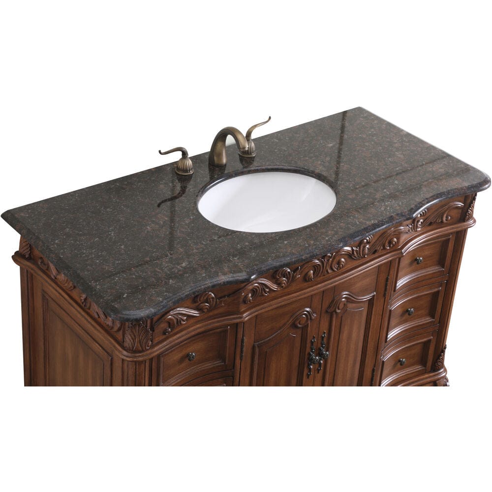 Elegant Furniture & Lighting - Oakland 48 in. Single Bathroom Vanity set in teak - VF38848TK