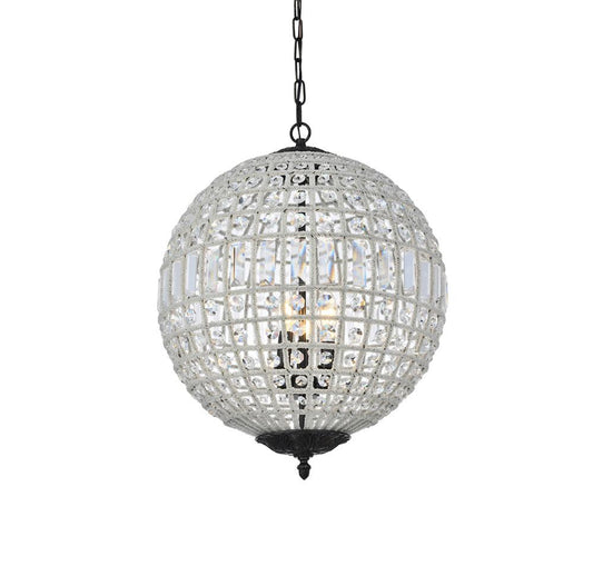 Elegant Furniture & Lighting - Olivia 3 light Dark Bronze Pendant Clear Royal Cut Crystal - 1205D18DB/RC veiw 1