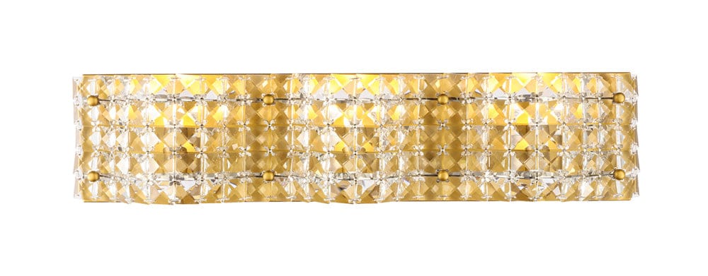 Elegant Furniture & Lighting - Ollie 3 light Brass and Clear Crystals wall sconce - LD7016BR view 1
