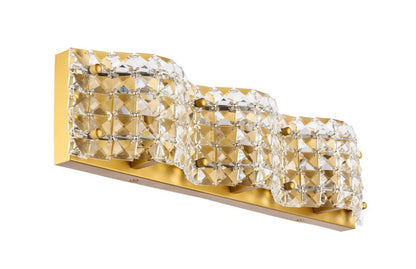 Elegant Furniture & Lighting - Ollie 3 light Brass and Clear Crystals wall sconce - LD7016BR view 7