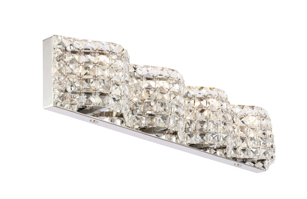 Elegant Furniture & Lighting - Ollie 4 light Chrome and Clear Crystals wall sconce - LD7017C view 6