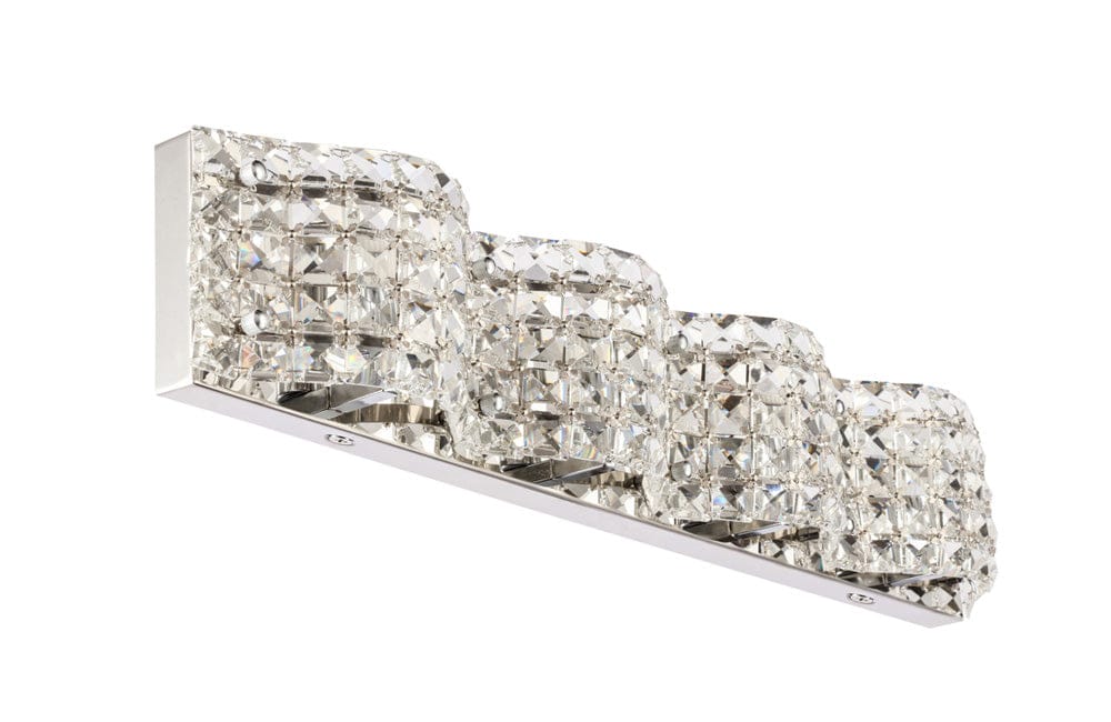 Elegant Furniture & Lighting - Ollie 4 light Chrome and Clear Crystals wall sconce - LD7017C view 7